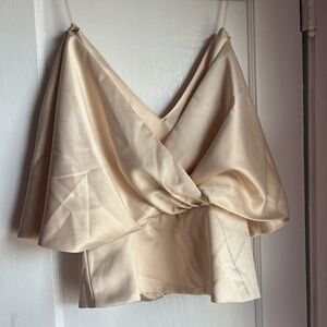 Club L London Satin Drape Criss Cross Top Size 4